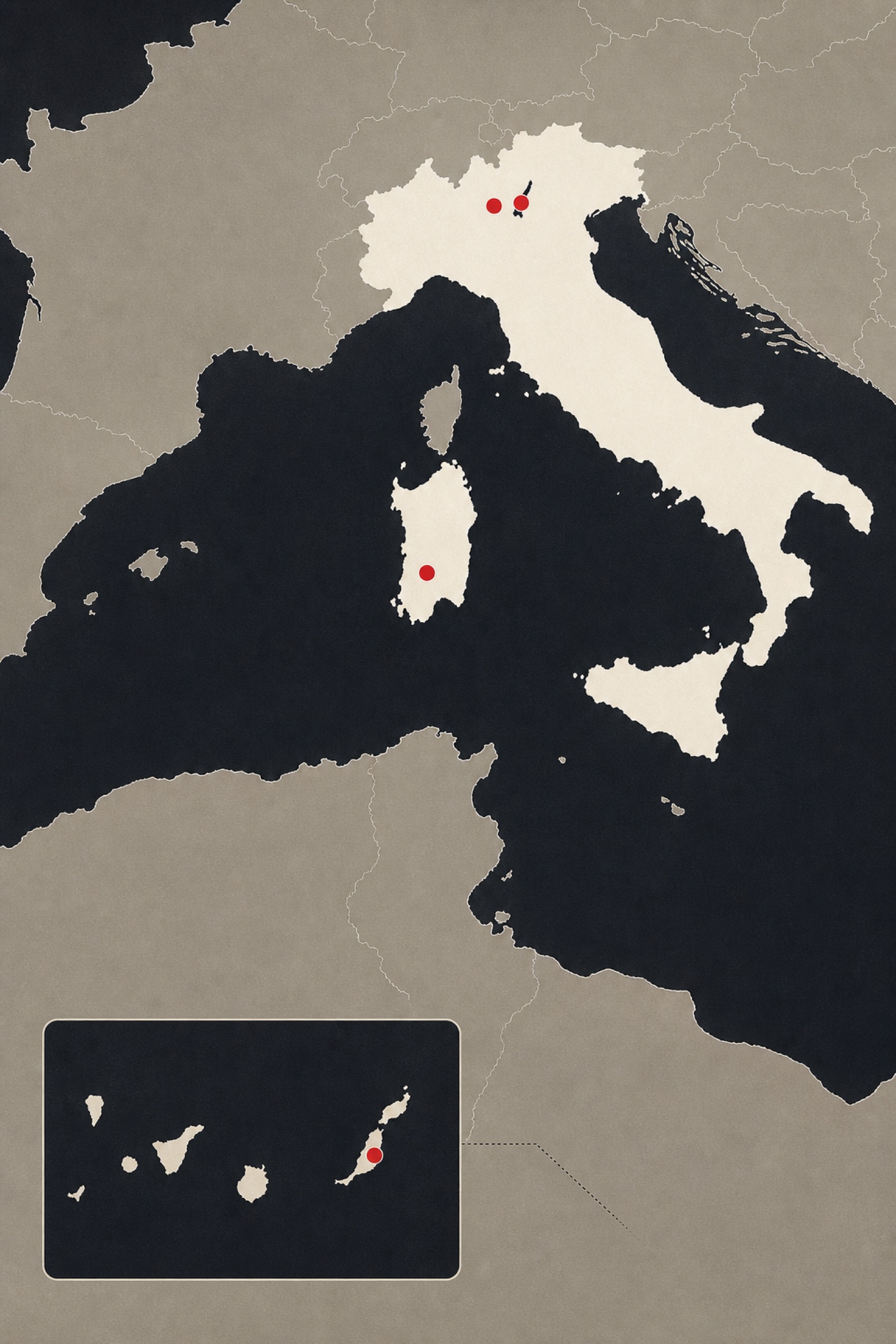 Mappa delle aree operative CasaRed nel Nord Italia